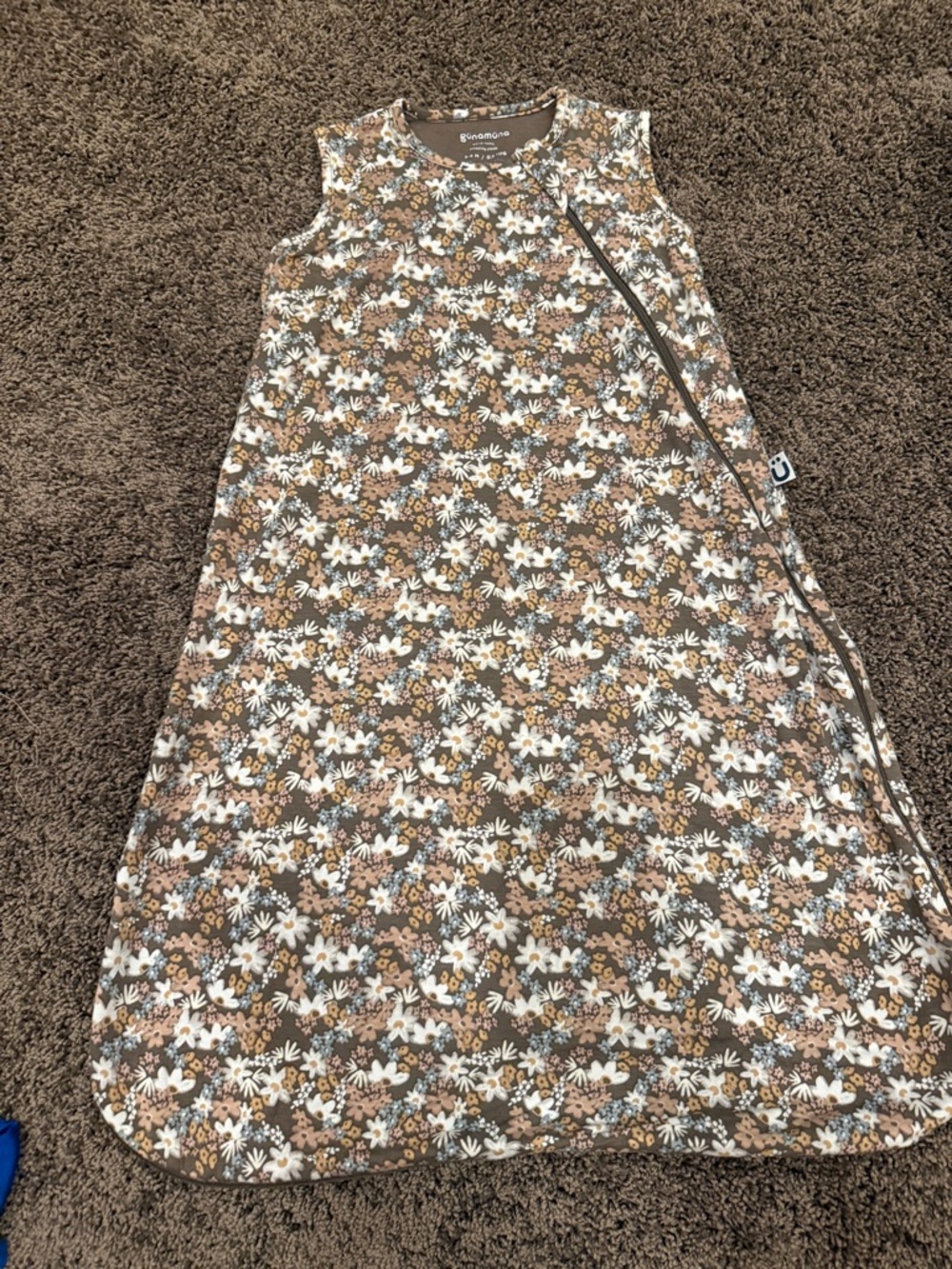 NWOT GUNAMUNA brown floal sleep sack - 3-9m 0.5 TOG